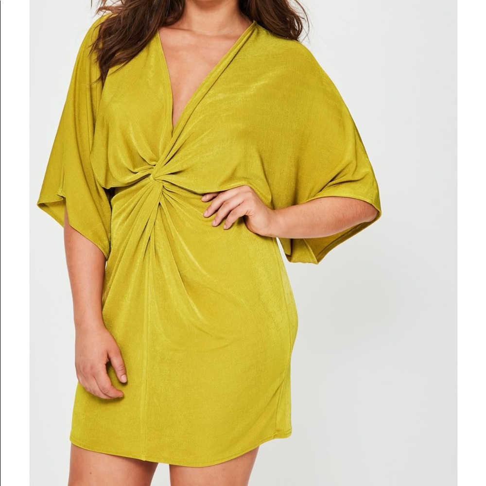 Misguided yellow green dress